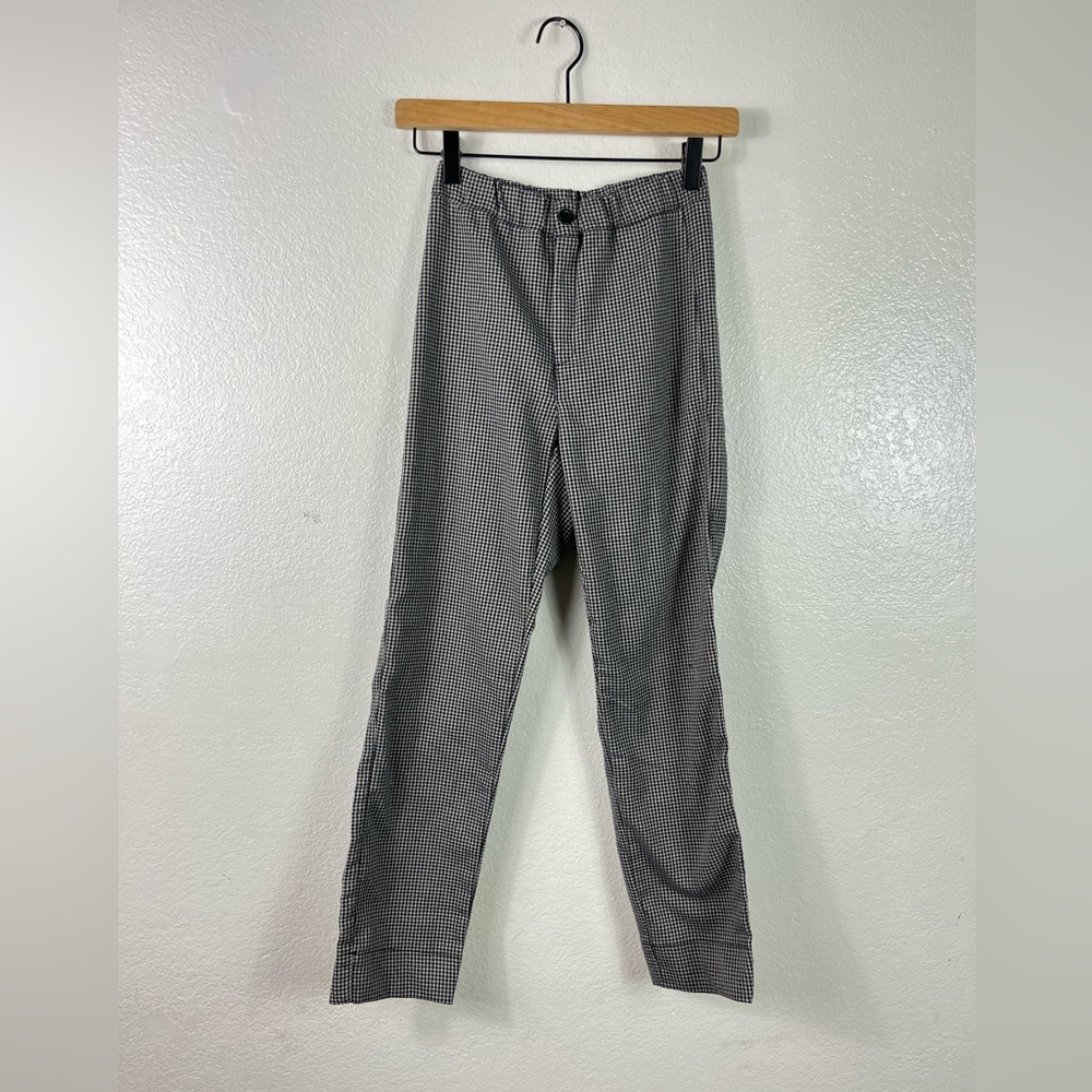 Brandy Melville Gingham black white high rise trouser pants size xs/s
